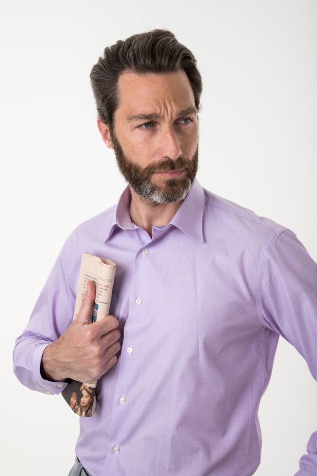 Aplomb Hemd Herren Aplomb Classic Einfarbig 100% Baumwolle Kragen Italienisch Lange Ärmel