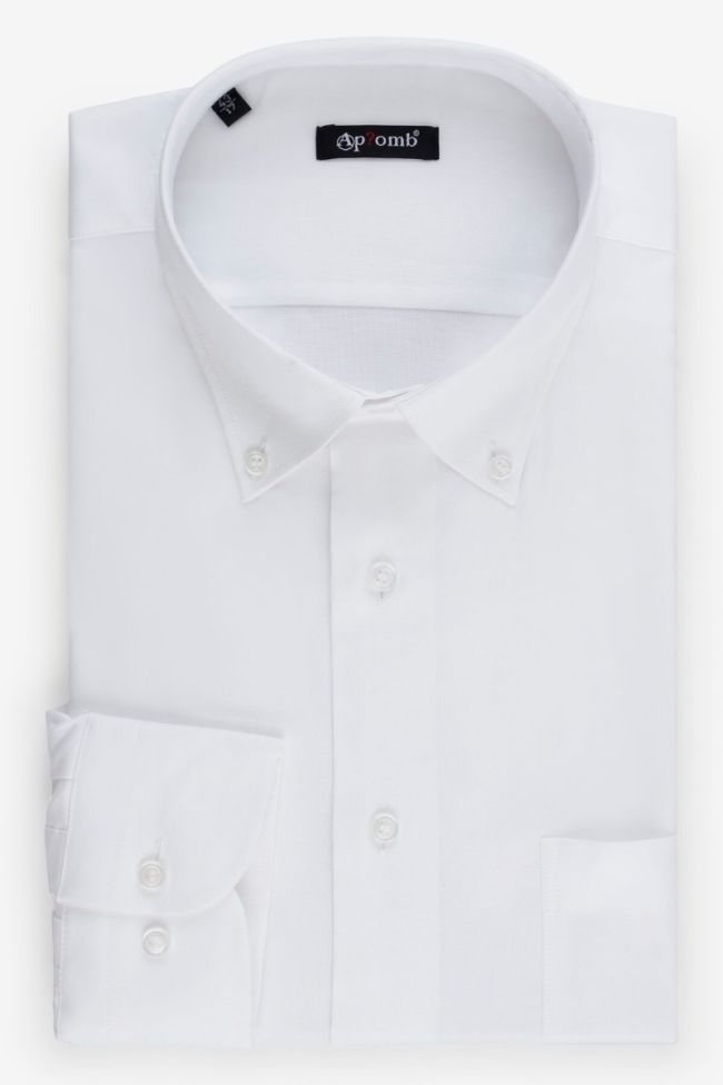 aplomb Hemd Herren Aplomb Classic Einfarbig 100% Baumwolle kragen Button-Down Lange Ärmel