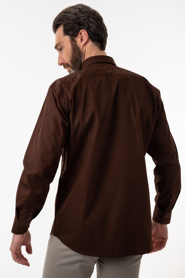 Aplomb Hemd Herren Aplomb Classic Einfarbig 100% Baumwolle Kragen Button-Down Lange Ärmel