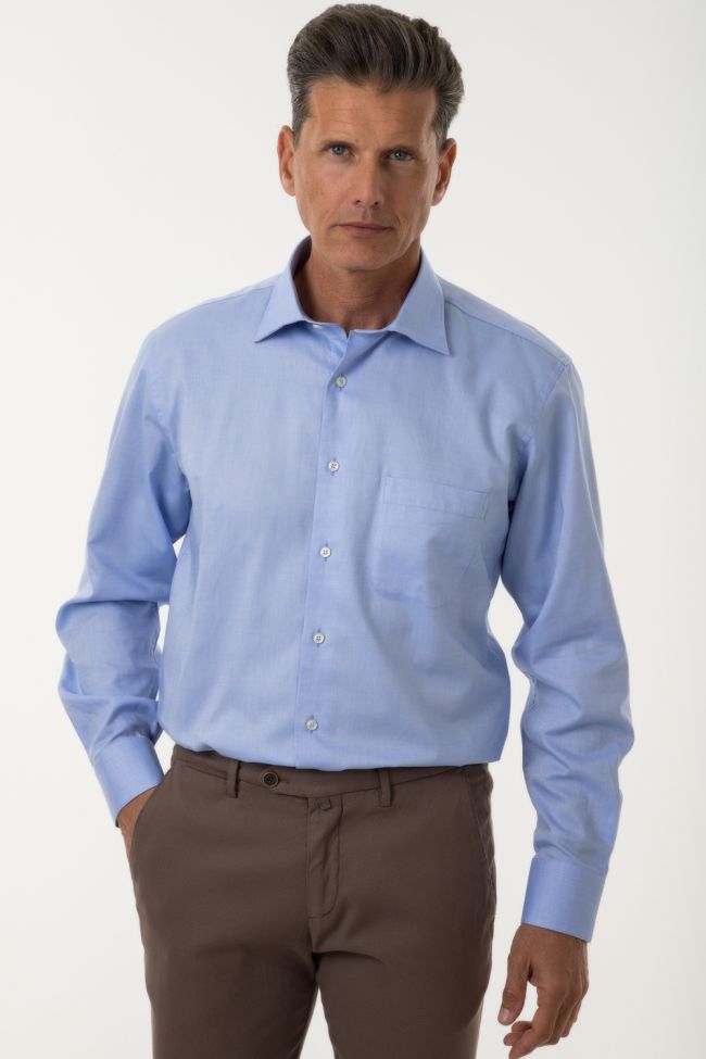 Aplomb Hemd Herren Aplomb Classic Einfarbig 100% Baumwolle Kragen Italienisch Lange Ärmel