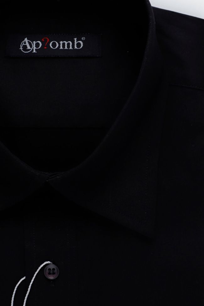 Aplomb Hemd Herren Aplomb Classic Einfarbig 100% Baumwolle Kragen Italienisch Kurze Ärmel