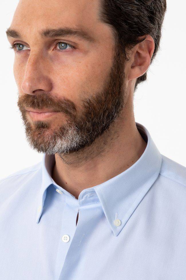 Aplomb Hemd Herren Aplomb Classic Einfarbig 100% Baumwolle Kragen Button-Down Lange Ärmel