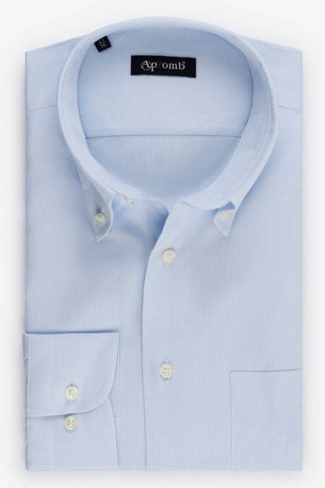aplomb Hemd Herren Aplomb Classic Einfarbig 100% Baumwolle kragen Button-Down Lange Ärmel