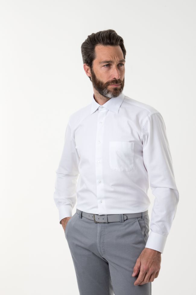 Aplomb Hemd Herren Aplomb Classic Einfarbig 100% Baumwolle Kragen Französisch Lange Ärmel