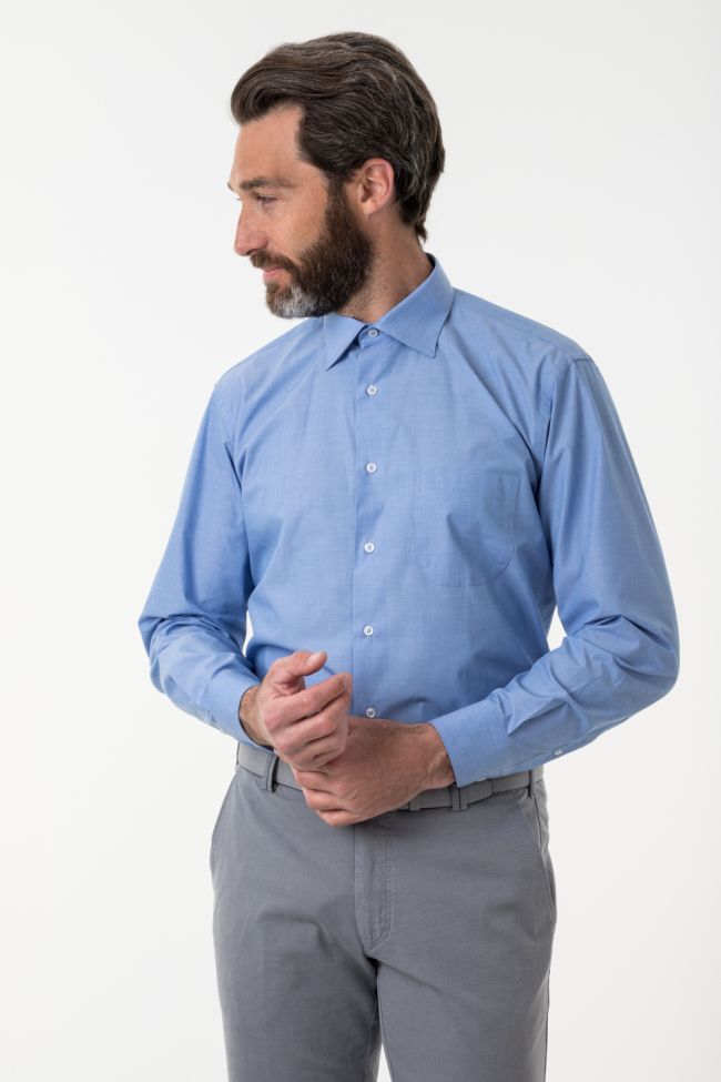 Aplomb Hemd Herren Aplomb Classic Einfarbig 100% Baumwolle Kragen Italienisch Lange Ärmel