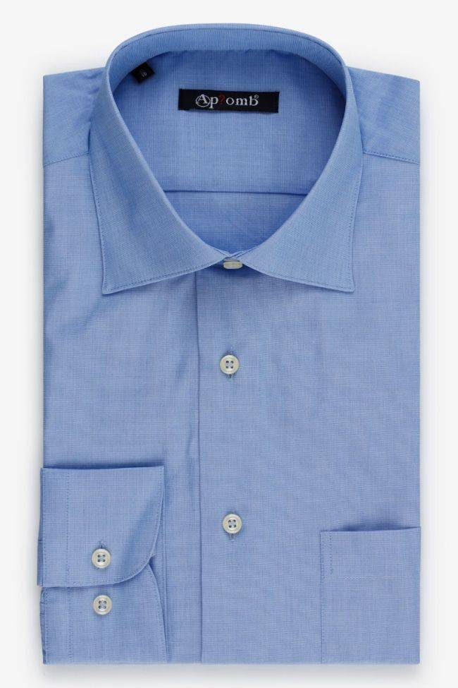 aplomb Hemd Herren Aplomb Classic Einfarbig 100% Baumwolle kragen Italienisch Lange Ärmel