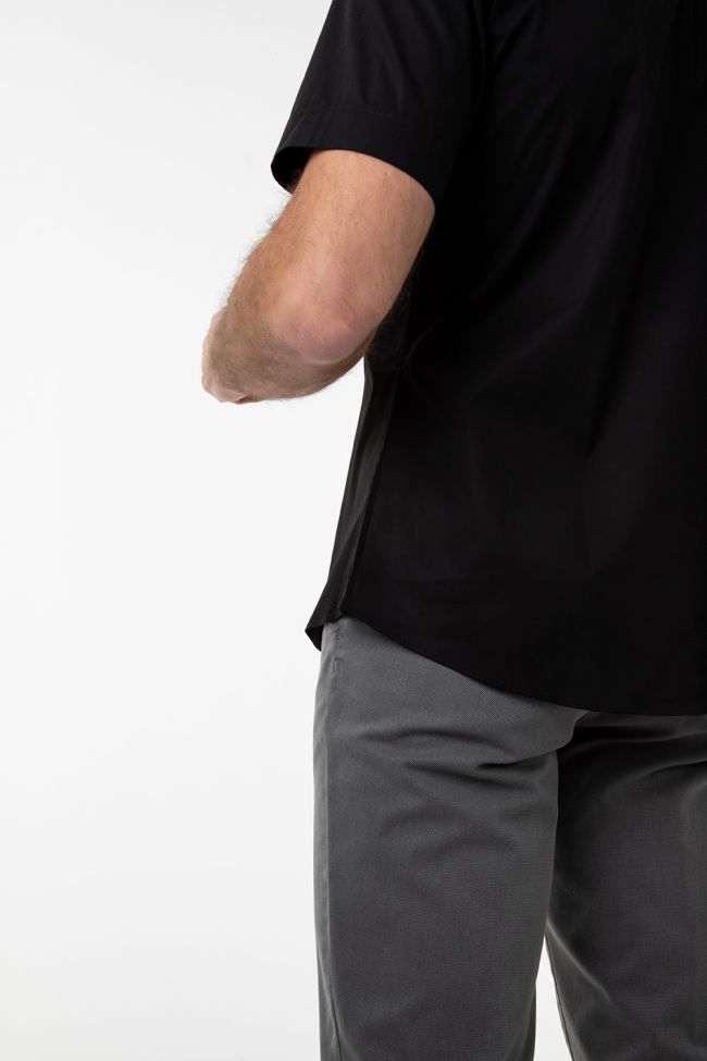 Aplomb Hemd Herren Aplomb Classic Einfarbig 100% Baumwolle Kragen Italienisch Kurze Ärmel