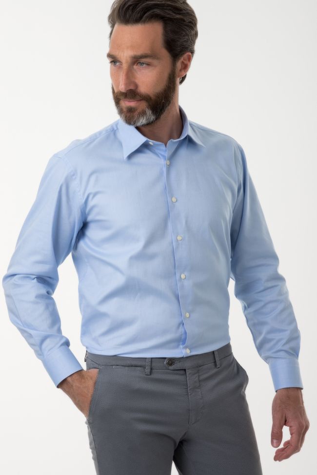 aplomb Hemd Herren Aplomb Classic Einfarbig 100% Baumwolle kragen Italienisch Lange Ärmel