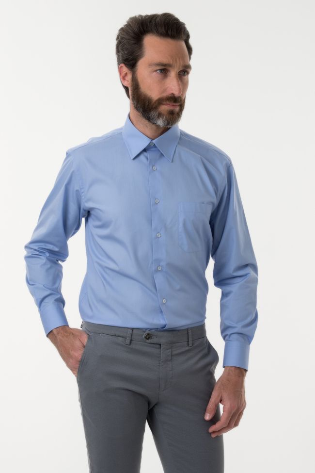 aplomb Hemd Herren Aplomb Classic Einfarbig 100% Baumwolle kragen Italienisch Lange Ärmel