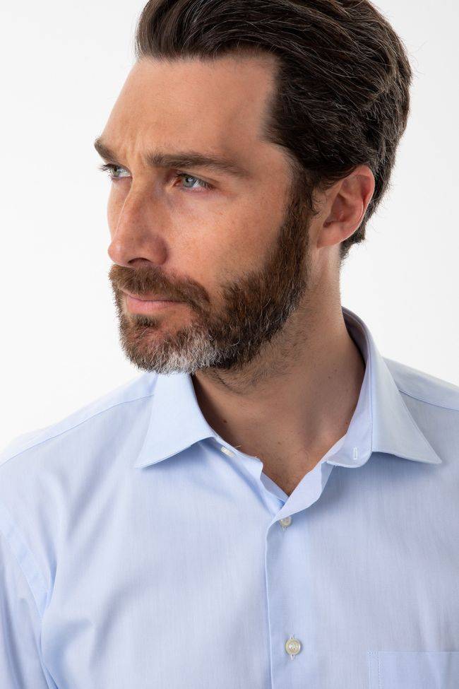 Aplomb Hemd Herren Aplomb Classic Einfarbig 100% Baumwolle Kragen Französisch Lange Ärmel