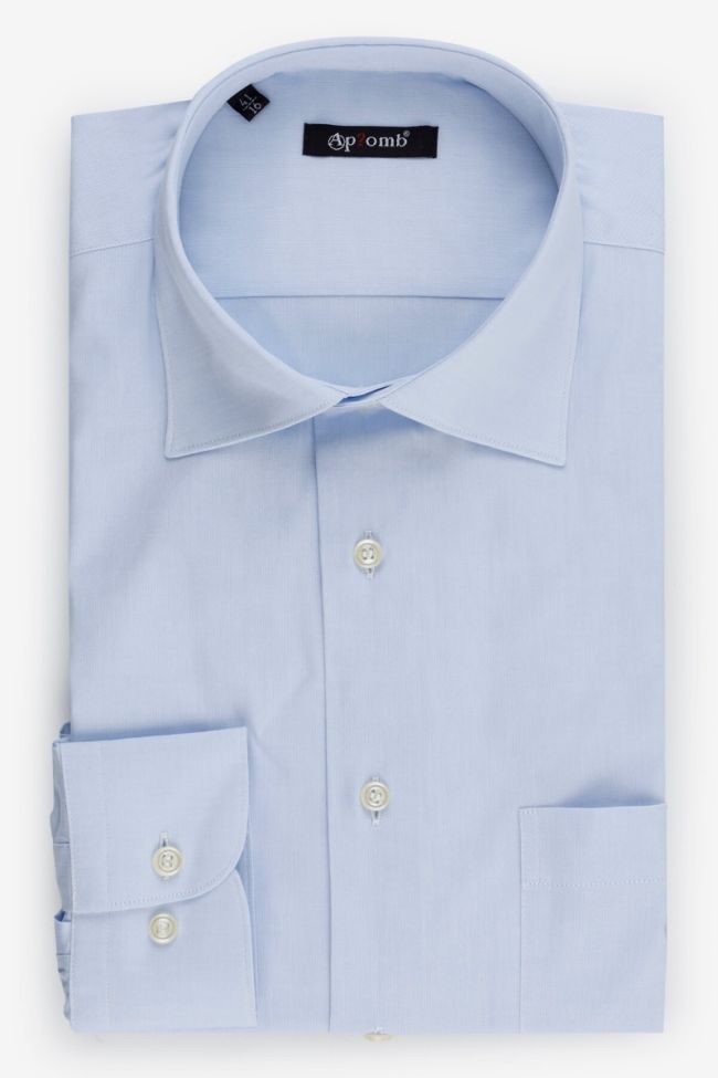 aplomb Hemd Herren Aplomb Classic Einfarbig 100% Baumwolle kragen Französisch Lange Ärmel