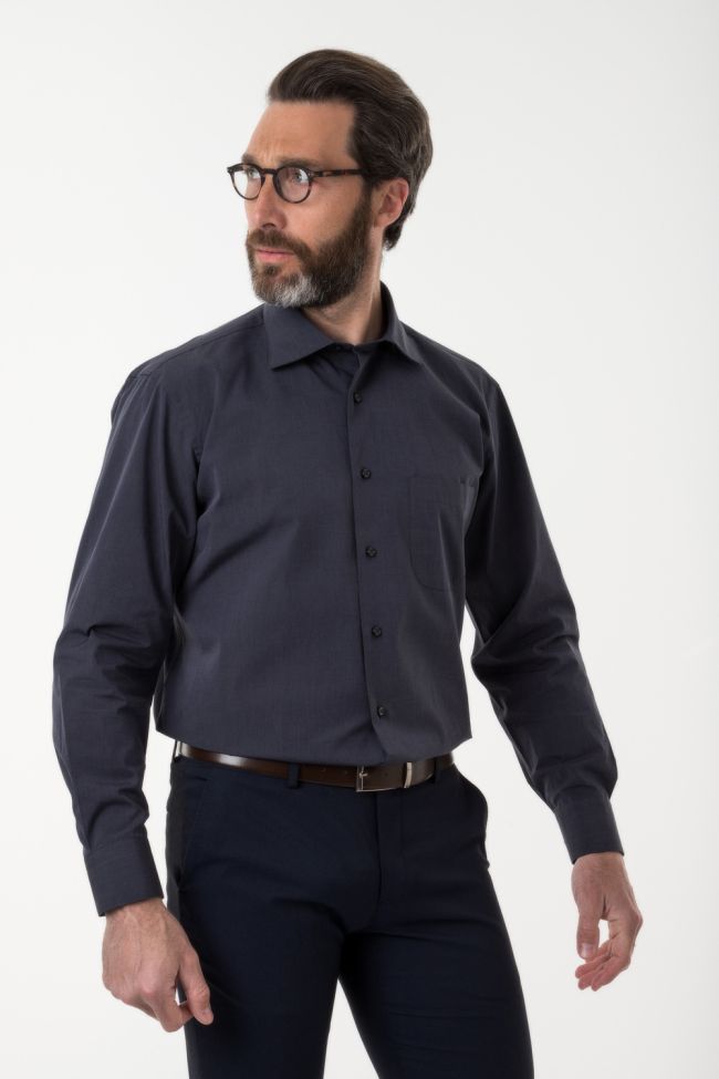 Aplomb Hemd Herren Aplomb Classic Einfarbig 100% Baumwolle Kragen Italienisch Lange Ärmel