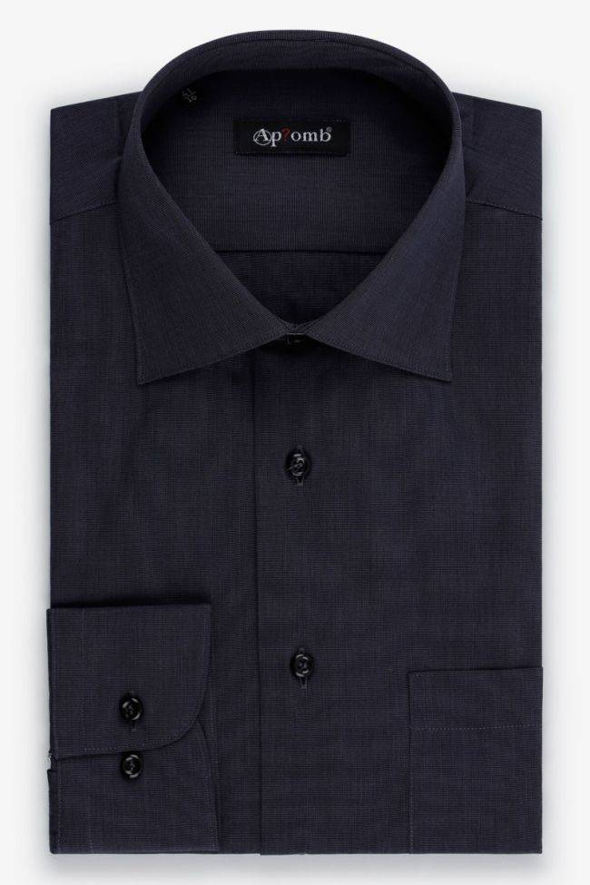 aplomb Hemd Herren Aplomb Classic Einfarbig 100% Baumwolle kragen Italienisch Lange Ärmel