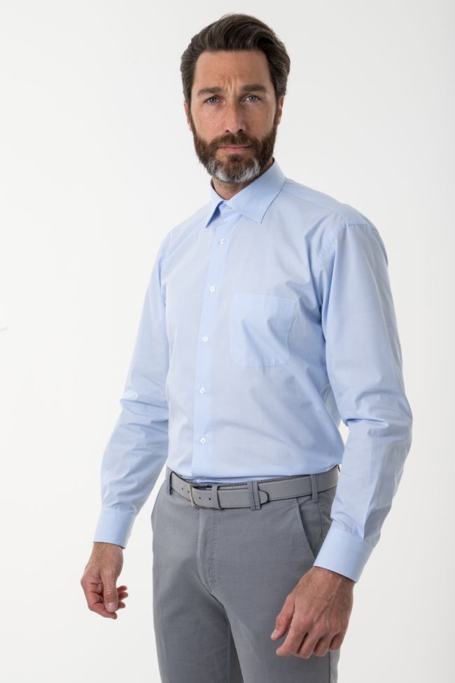 Aplomb Hemd Herren Aplomb Classic Einfarbig 100% Baumwolle Kragen Italienisch Lange Ärmel