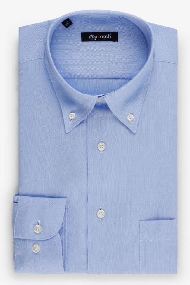 aplomb Hemd Herren Aplomb Classic Einfarbig 100% Baumwolle kragen Button-Down Lange Ärmel