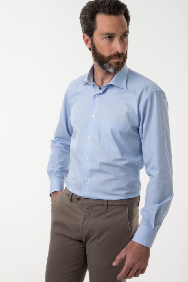 Aplomb Hemd Herren Aplomb Classic Einfarbig 100% Baumwolle Kragen Italienisch Lange Ärmel