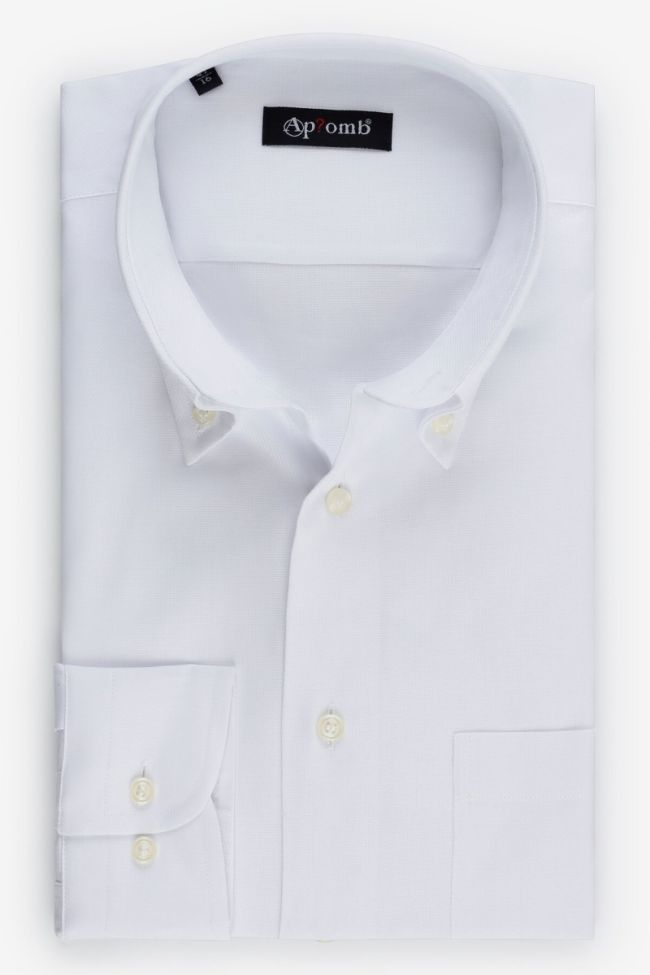aplomb Hemd Herren Aplomb Classic Einfarbig 100% Baumwolle kragen Button-Down Lange Ärmel