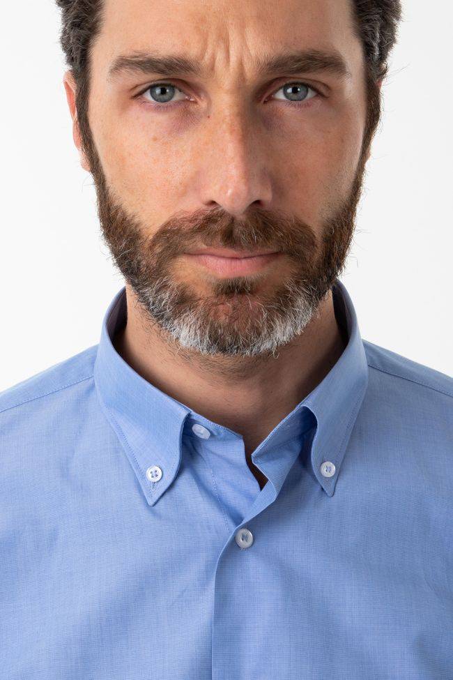 Aplomb Hemd Herren Aplomb Classic Einfarbig 100% Baumwolle Kragen Button-Down Lange Ärmel