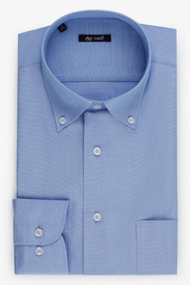 aplomb Hemd Herren Aplomb Classic Einfarbig 100% Baumwolle kragen Button-Down Lange Ärmel