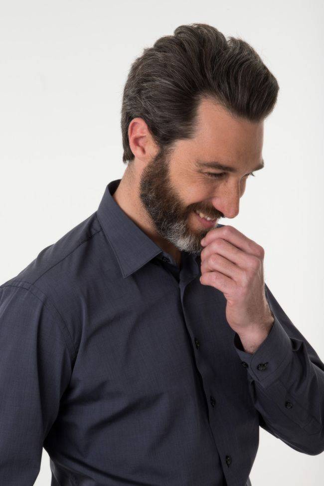 Aplomb Hemd Herren Aplomb Classic Einfarbig 100% Baumwolle Kragen Italienisch Lange Ärmel