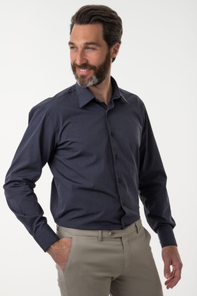 aplomb Hemd Herren Aplomb Classic Einfarbig 100% Baumwolle kragen Italienisch Lange Ärmel