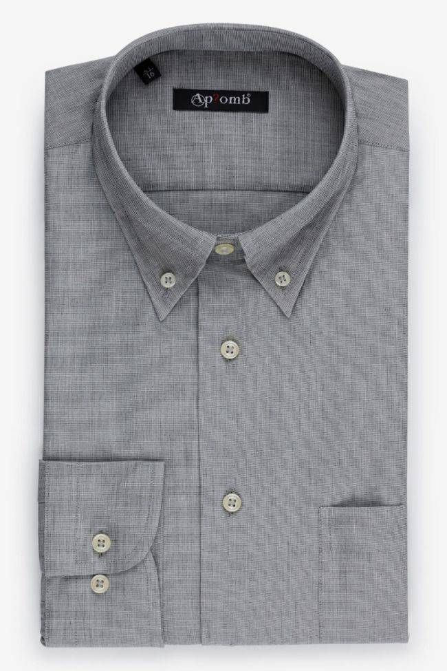 aplomb Hemd Herren Aplomb Classic Einfarbig 100% Baumwolle kragen Button-Down Lange Ärmel