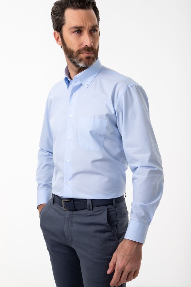 Aplomb Hemd Herren Aplomb Classic Einfarbig 100% Baumwolle Kragen Button-Down Lange Ärmel