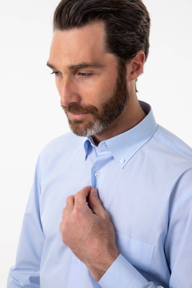 Aplomb Hemd Herren Aplomb Classic Einfarbig 100% Baumwolle Kragen Button-Down Lange Ärmel