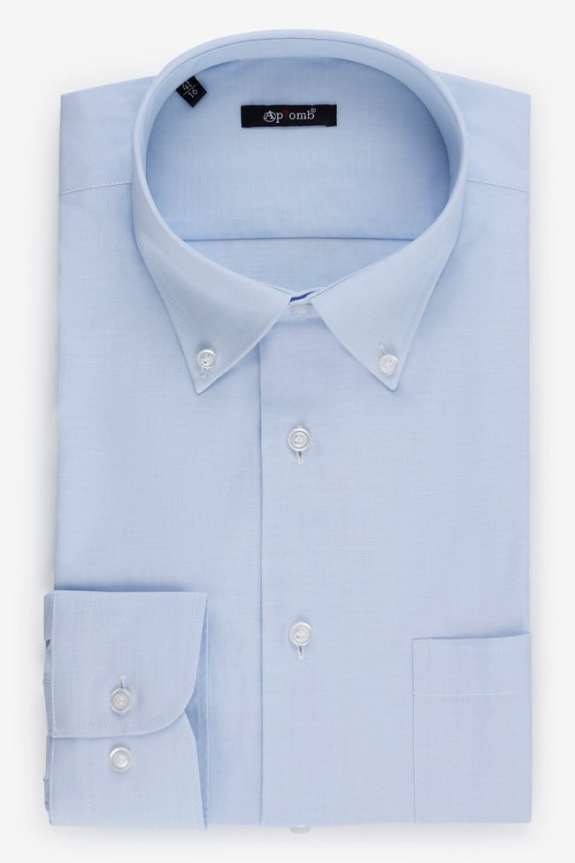 aplomb Hemd Herren Aplomb Classic Einfarbig 100% Baumwolle kragen Button-Down Lange Ärmel