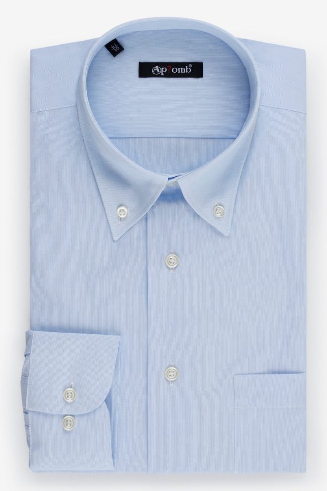 aplomb Hemd Herren Aplomb Classic Einfarbig 100% Baumwolle kragen Button-Down Lange Ärmel