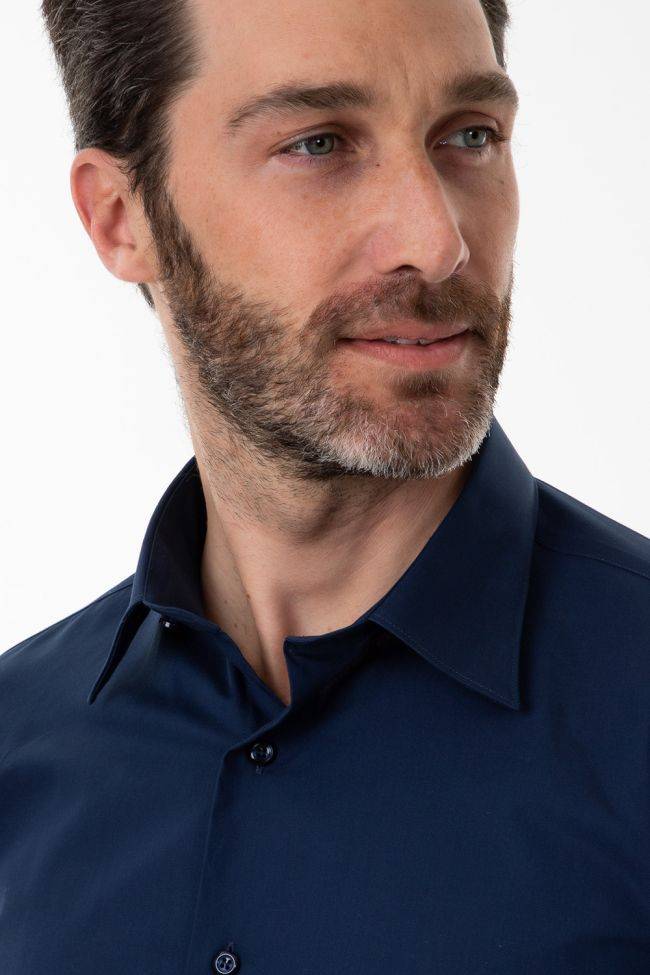 Aplomb Hemd Herren Aplomb Classic Einfarbig 100% Baumwolle Kragen Italienisch Lange Ärmel