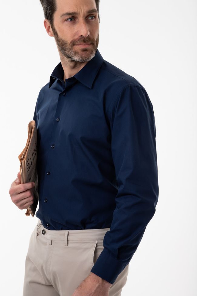 aplomb Hemd Herren Aplomb Classic Einfarbig 100% Baumwolle kragen Italienisch Lange Ärmel