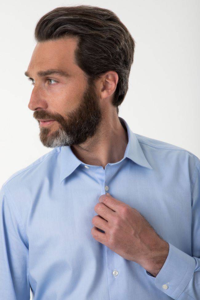 Aplomb Hemd Herren Aplomb Classic Einfarbig 100% Baumwolle Kragen Italienisch Lange Ärmel