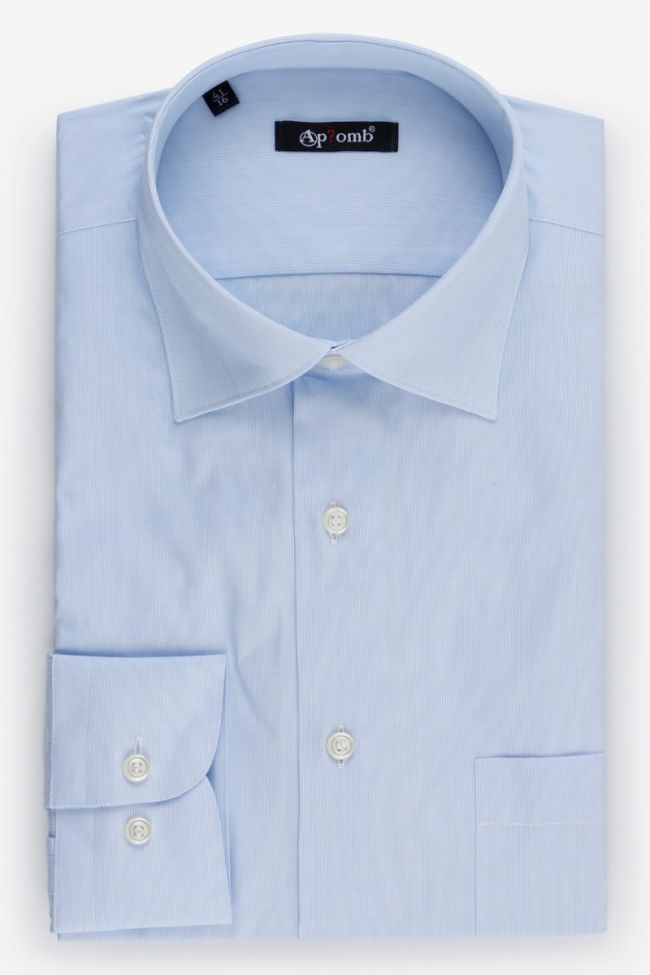 aplomb Hemd Herren Aplomb Classic Einfarbig 100% Baumwolle kragen Italienisch Lange Ärmel