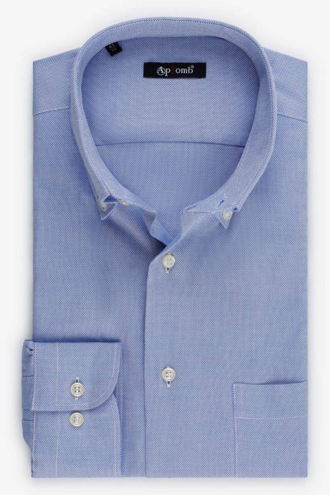aplomb Hemd Herren Aplomb Classic Einfarbig 100% Baumwolle kragen Button-Down Lange Ärmel