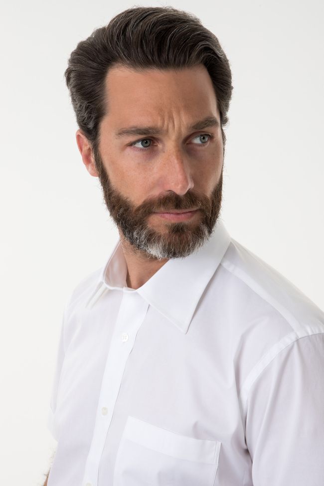 Aplomb Hemd Herren Aplomb Classic Einfarbig 100% Baumwolle Kragen Italienisch Kurze Ärmel