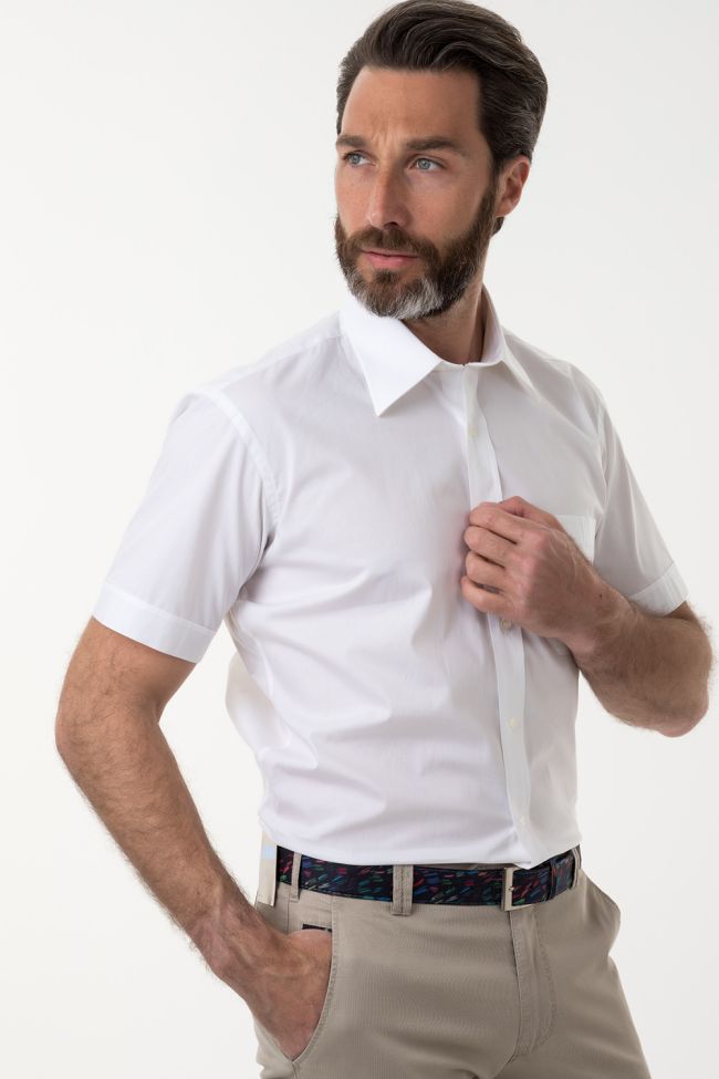 aplomb Hemd Herren Aplomb Classic Einfarbig 100% Baumwolle kragen Italienisch Kurze Ärmel
