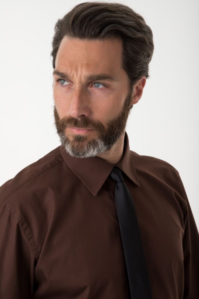 Aplomb Hemd Herren Aplomb Classic Einfarbig 100% Baumwolle Kragen Italienisch Lange Ärmel