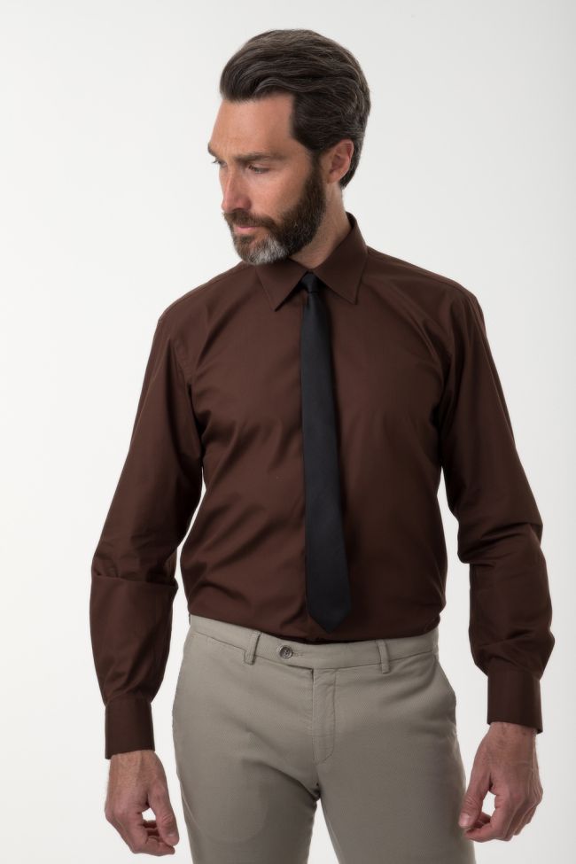 aplomb Hemd Herren Aplomb Classic Einfarbig 100% Baumwolle kragen Italienisch Lange Ärmel