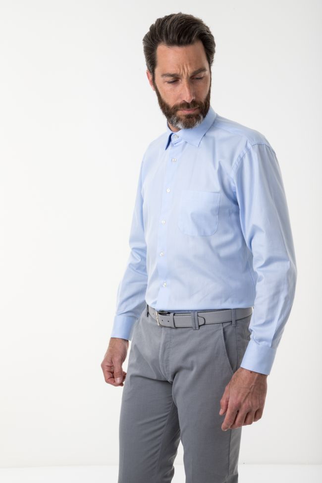 Aplomb Hemd Herren Aplomb Classic Einfarbig 100% Baumwolle Kragen Italienisch Lange Ärmel