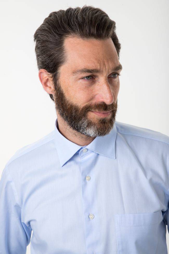 Aplomb Hemd Herren Aplomb Classic Einfarbig 100% Baumwolle Kragen Italienisch Lange Ärmel