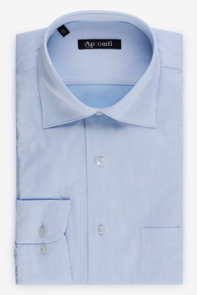 aplomb Hemd Herren Aplomb Classic Einfarbig 100% Baumwolle kragen Italienisch Lange Ärmel