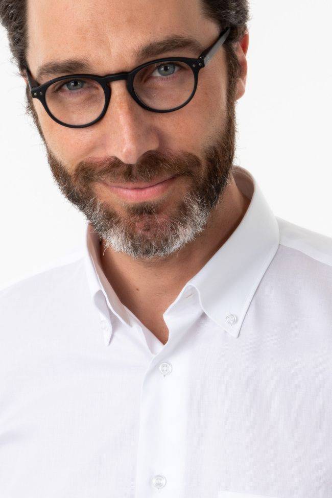 Aplomb Hemd Herren Aplomb Classic Einfarbig 100% Baumwolle Kragen Button-Down Lange Ärmel