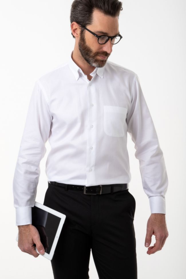 aplomb Hemd Herren Aplomb Classic Einfarbig 100% Baumwolle kragen Button-Down Lange Ärmel