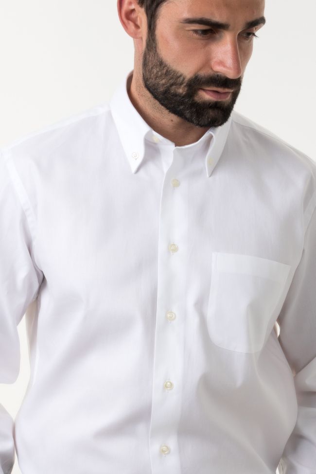 Aplomb Hemd Herren Aplomb Classic Einfarbig 100% Baumwolle Kragen Button-Down Lange Ärmel