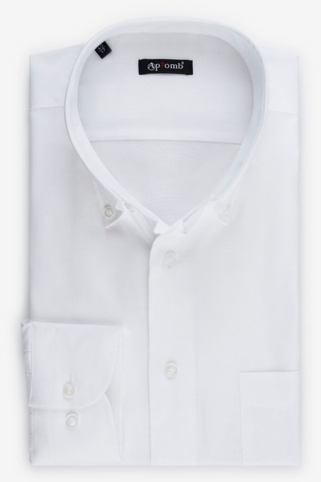 aplomb Hemd Herren Aplomb Classic Einfarbig 100% Baumwolle kragen Button-Down Lange Ärmel