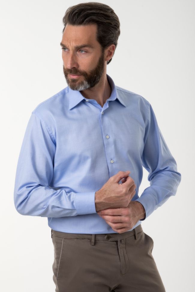 aplomb Hemd Herren Aplomb Classic Einfarbig 100% Baumwolle kragen Italienisch Lange Ärmel