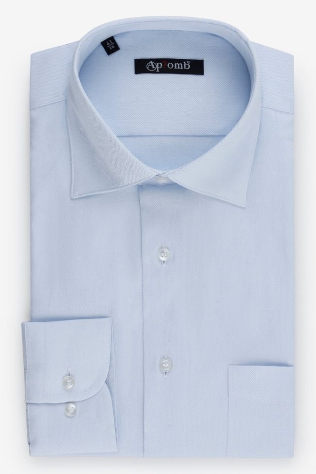 aplomb Hemd Herren Aplomb Classic Einfarbig 100% Baumwolle kragen Italienisch Lange Ärmel