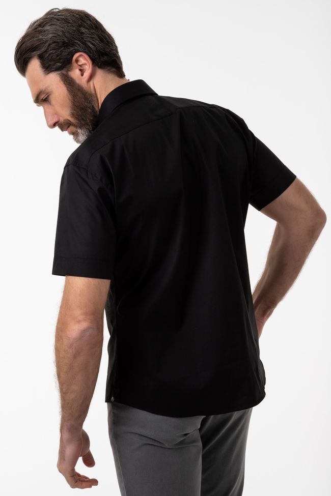 Aplomb Hemd Herren Aplomb Classic Einfarbig 100% Baumwolle Kragen Italienisch Kurze Ärmel
