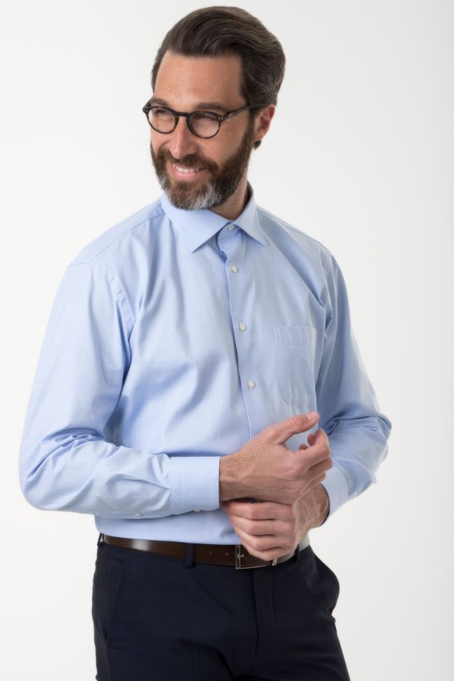 Aplomb Hemd Herren Aplomb Classic Einfarbig 100% Baumwolle Kragen Italienisch Lange Ärmel